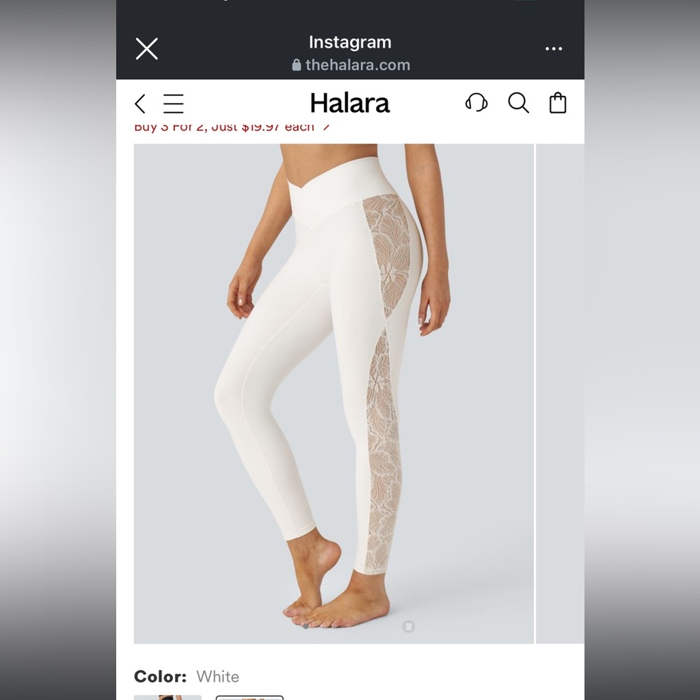 Softlyzero™ High Waisted Crossover Contrast Lace Yoga 7/8 Leggings-UPF50+